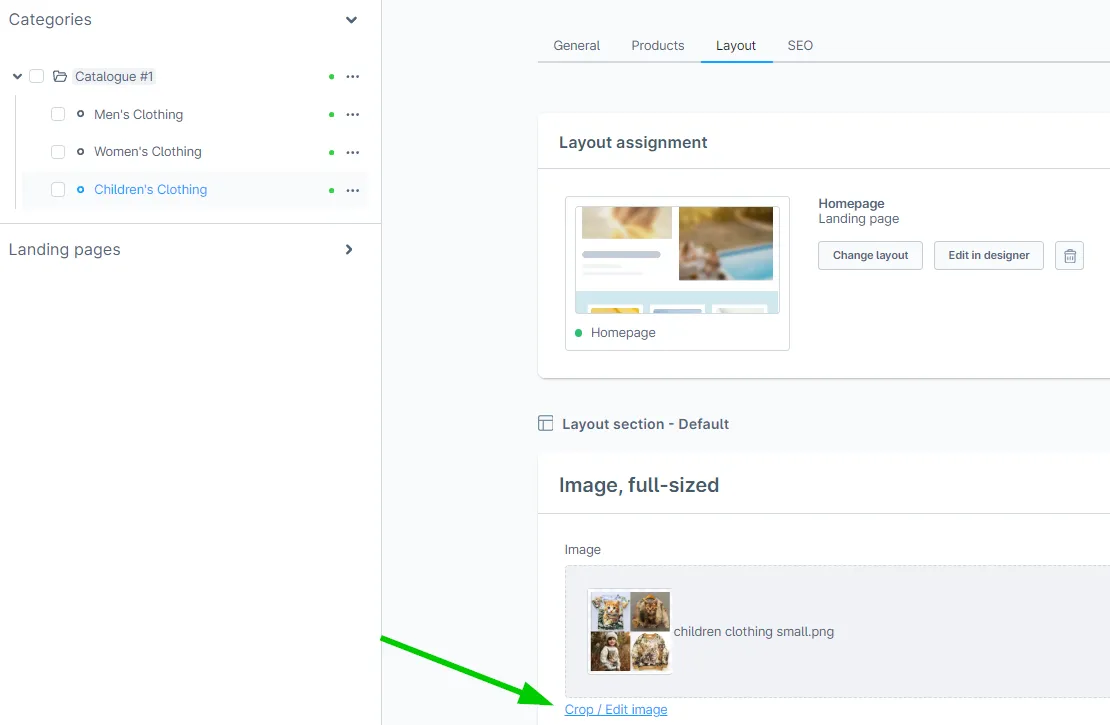 ScreenFit Link in SW Backend