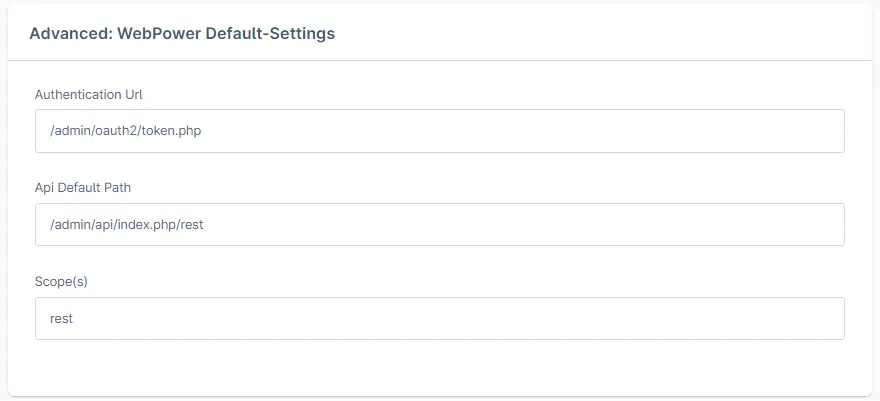 Default configuration