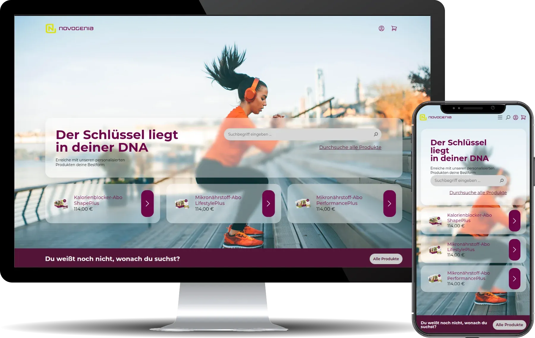 NovoDaily von Novogenia: personalisierte Nahrungsergänzung im Abo, einer von 23 Verkaufskanälen auf derselben Instanz