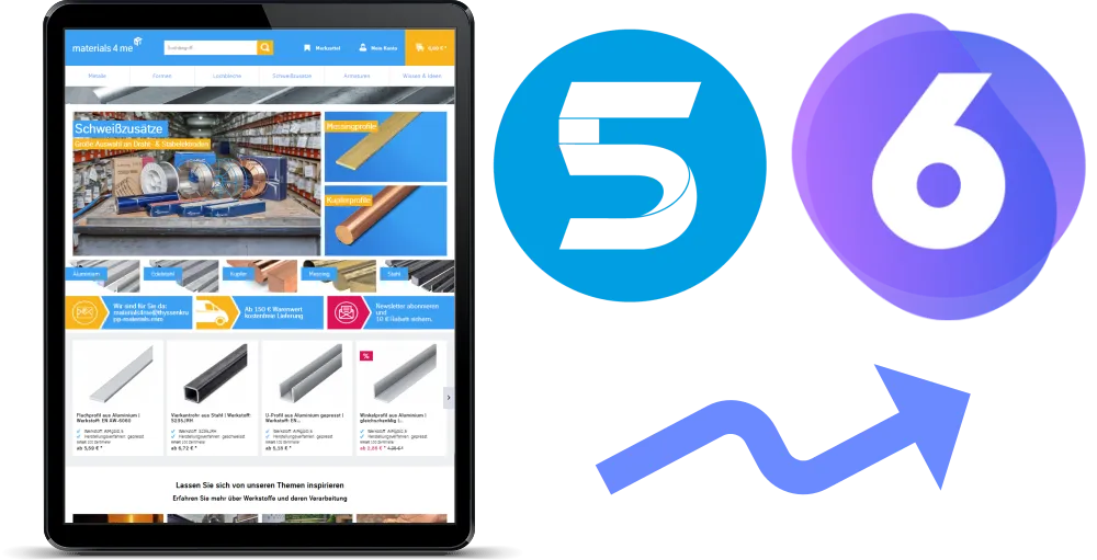 materials4me-Shop von thyssenkrupp auf Shopware 6 — Werkstoffe für Geschäfts- und Endkunden