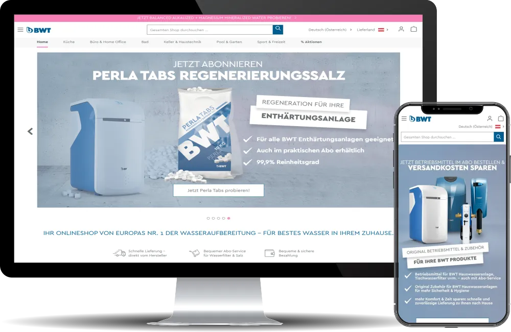 Der neue BWT-B2C-Shop auf Shopware 6 — Wasseraufbereitung für Endkunden